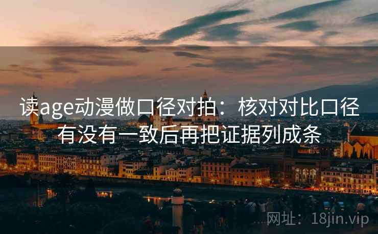 读age动漫做口径对拍：核对对比口径有没有一致后再把证据列成条
