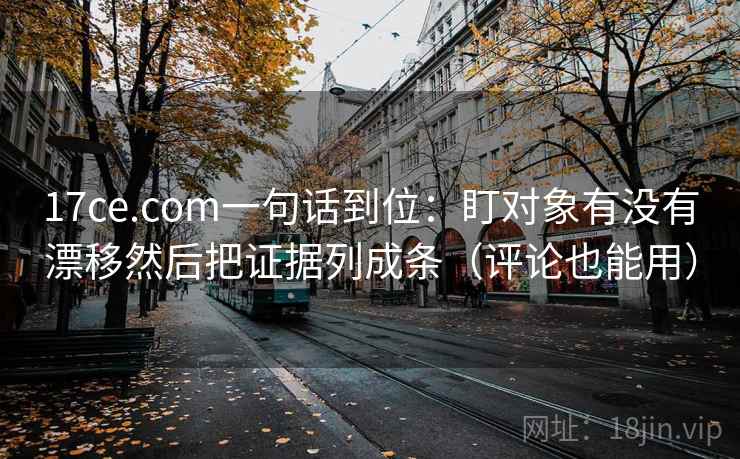 17ce.com一句话到位：盯对象有没有漂移然后把证据列成条（评论也能用）