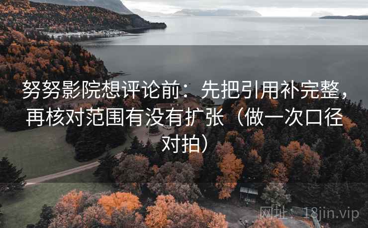 努努影院想评论前：先把引用补完整，再核对范围有没有扩张（做一次口径对拍）